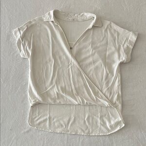 Elegant Cream Wrap Blouse